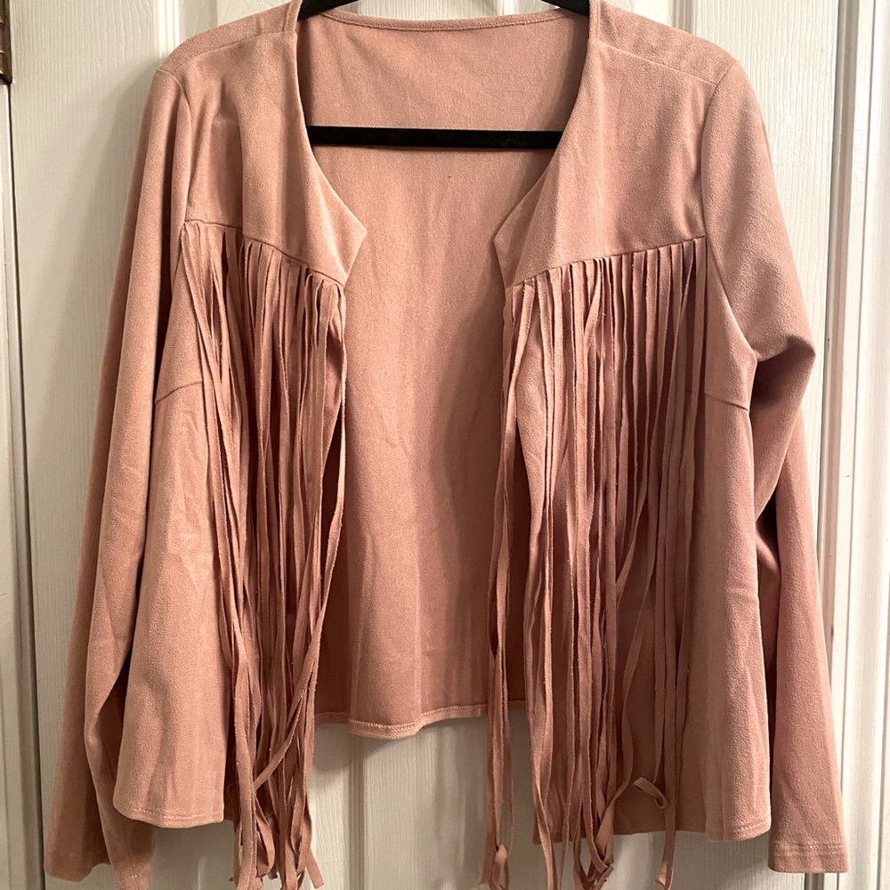 Cowgirl pink fringe jacket